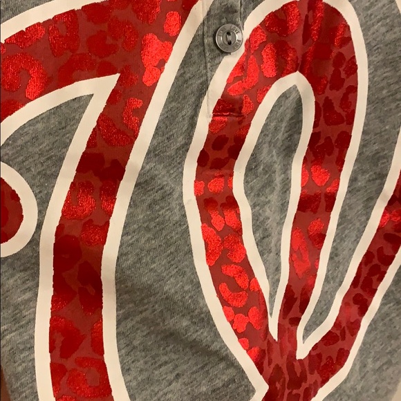 Shiny red leopard Nationals tank top - Picture 4 of 6